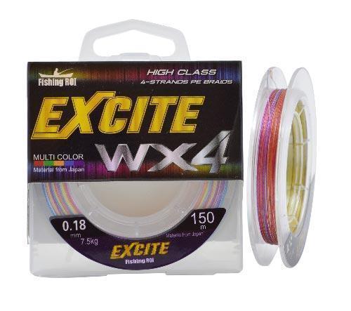 

Шнур Fishing ROI Excite WX4 0,20 мм 9,0 кг 150 m multicolor