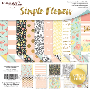 

Набор двусторонней бумаги 30х30см от Scrapmir Simple Flowers