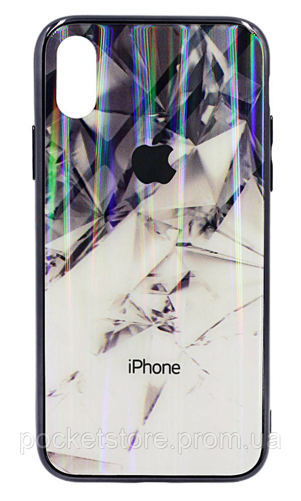 

Чохол-накладка Glass Prism Chameleon для iPhone XS Max Black/White, Белый