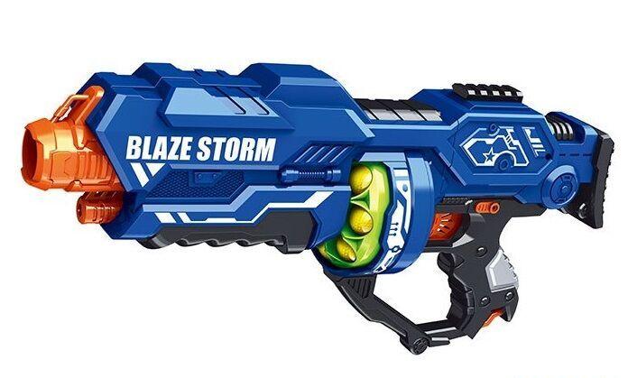 

Автомат Blaze Storm ZC 7116 с мягкими шариками-пулями, на батарейках, Синий