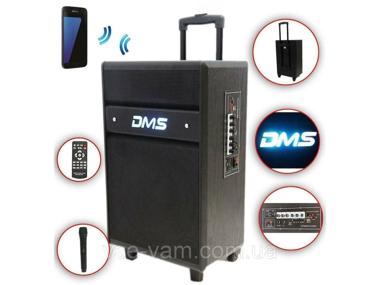 Акустична система Колонка акумуляторна DMS K10-12MS Bluetooth, USB, MP3, Wireless LED Фото 2