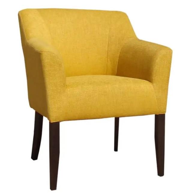 Кресло мягкое Браман орех + обивка желтая