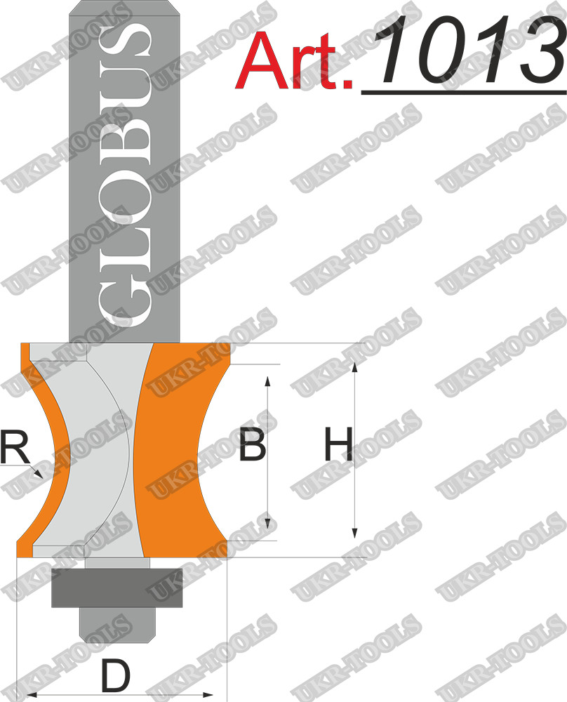 

Globus Фреза Глобус 1013 кромочная фигурная D28 d8 R20 h36