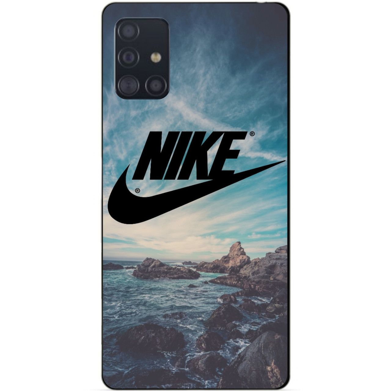 

Силиконовый чехол бампер для Samsung A71 Galaxy A715 с рисунком Nike, Разные цвета