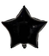 9" (23 см) Звезда с клапаном черный Китай шар фольгированный