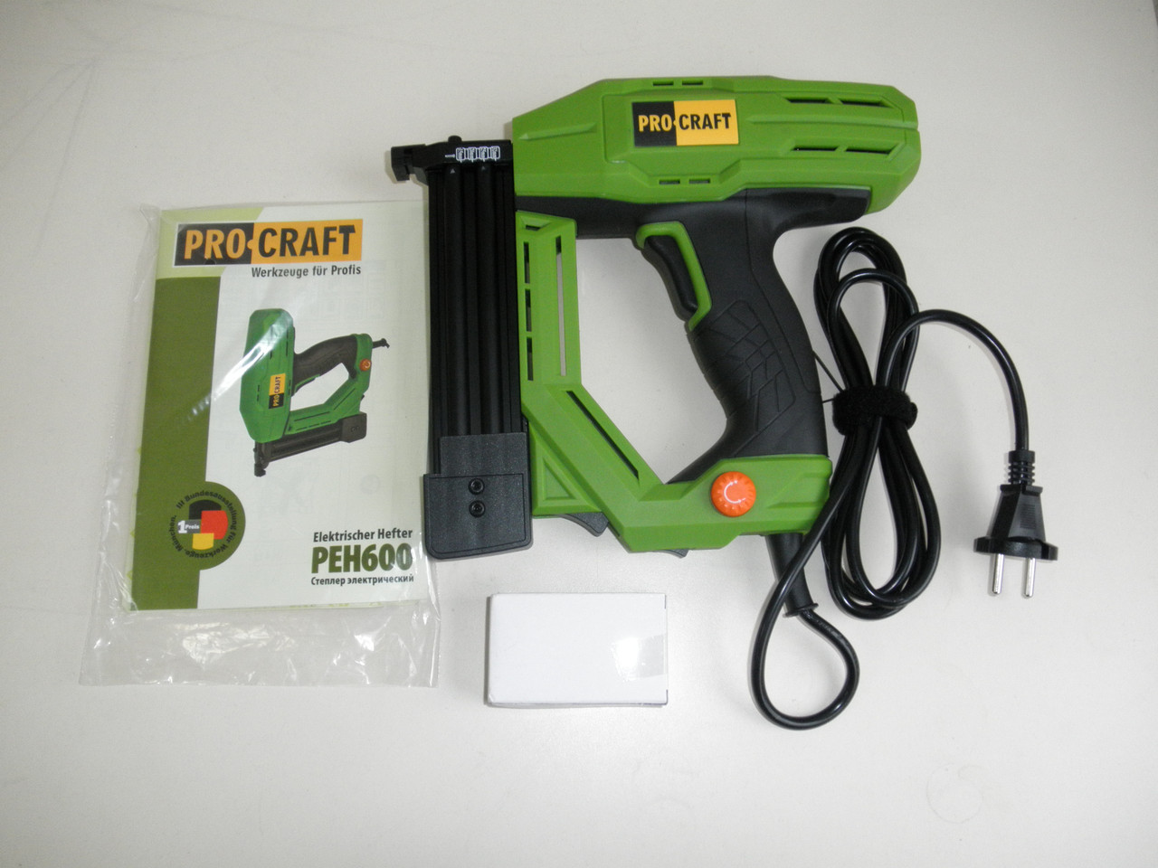 

Электрический степлер PROCRAFT PEH 600 (Скобы тип 600 +Гвозди в комплекте)