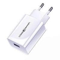 Мережевий зарядний пристрій Usams Qualcomm Quick Charge 3.0 18W USB White (US-CC083-WT)