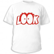 

Оригинальная футболка надпись Look, Разные цвета