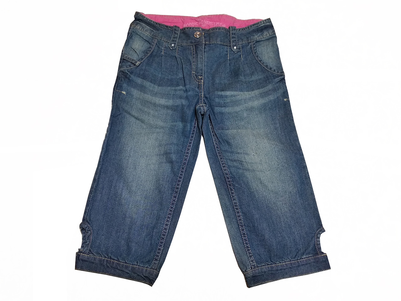 

Детские джинсовые бриджи для девочки 122, 146 см, Синий