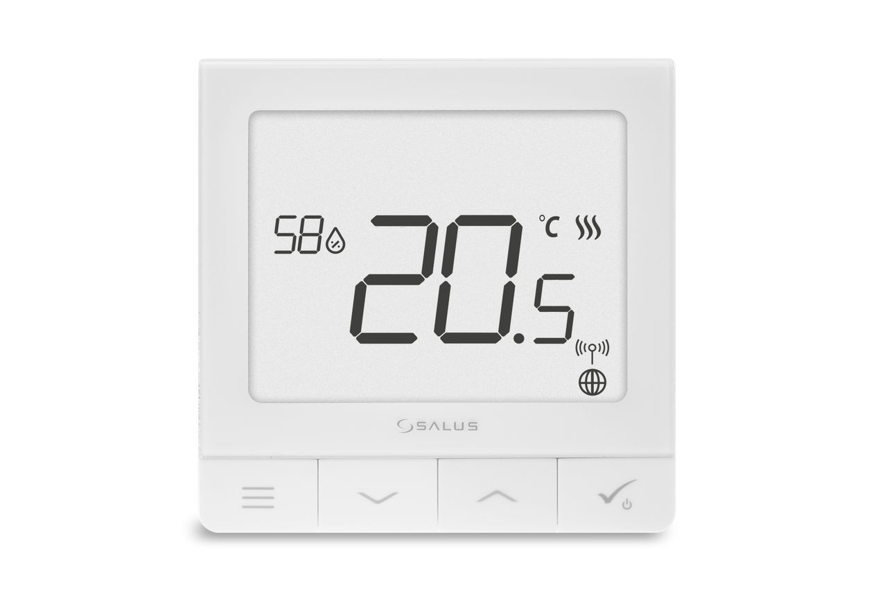 

Salus SQ610 Сверхтонкий терморегулятор оборудованный датчиком влажности, 230V