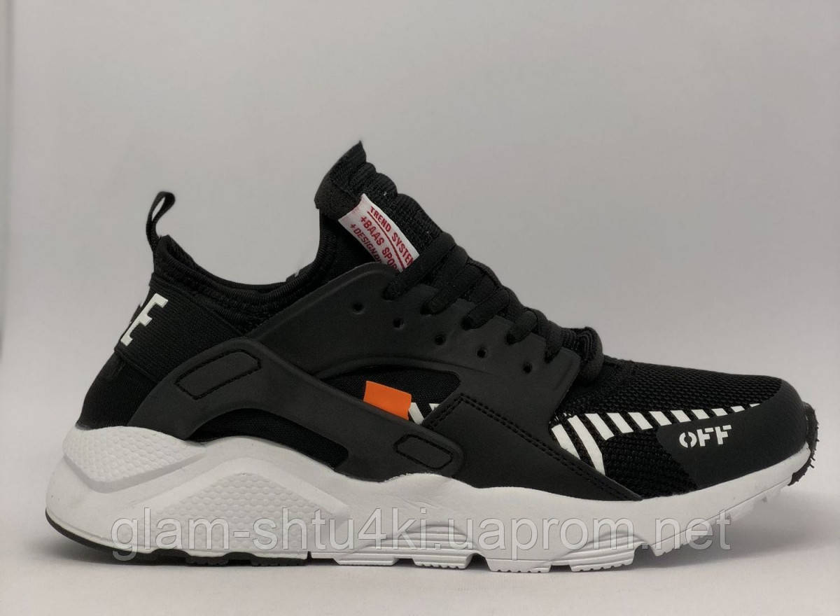 

Кроссовки мужские в стиле Off White x Nike Air Huarache 841-11 черные