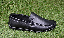 Дитячі туфлі шкіряні чорні мокасини р33-36