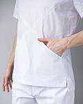 Чоловічий медичний костюм лікаря білий з еліт-котону, фото 2