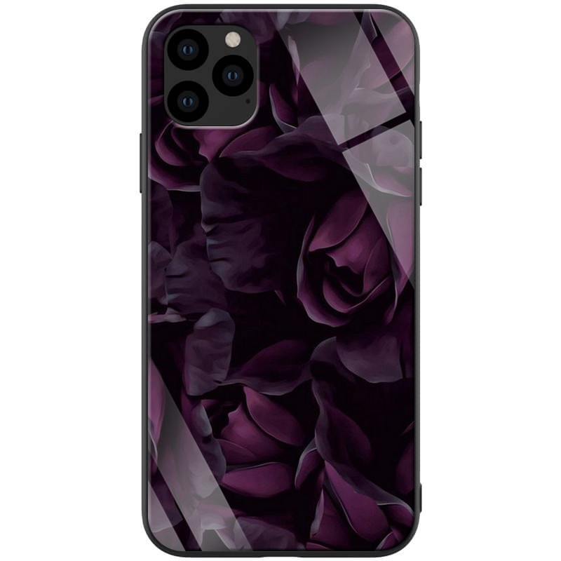 

TPU+Glass чехол ForFun для Apple iPhone 11 Pro (5.8, Фиолетовый/розы