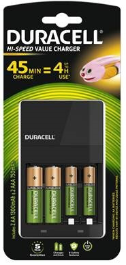 

Зарядное устройство Duracell CEF14 + 2 аккумуляторы AA1300mah + 2 аккумуляторы AAА750 mah