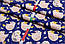 Ткань хлопковая "Толстые воробьи с цветочками" бежево-розовые на синем фоне №2611, фото 3