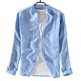 Розовая , голубая, персиковая, бирюзовая, мятная рубаха из льна 40-72+размер любой, фото 7