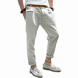 Чоловічі лляні молодіжні завужені брюки, укорочені і звичайної довжини. Organic clouthe., фото 2
