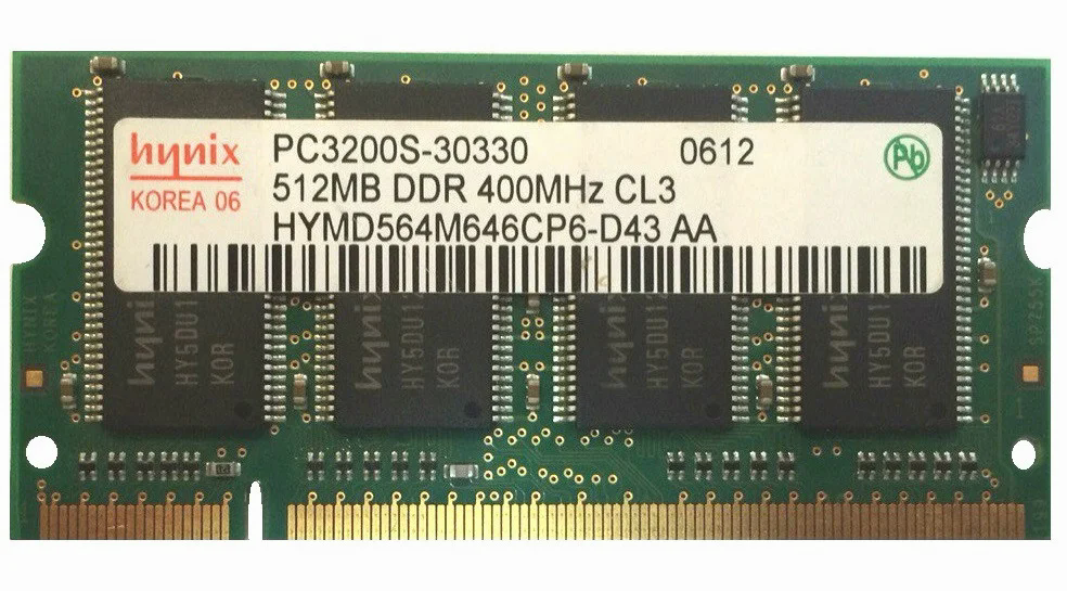 Оперативная память для ноутбука, ОЗУ, RAM, SODIMM, DDR1, 512 Мб, 400 МГц