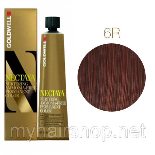 

Краска для волос Goldwell Nectaya 60 мл 6R (махагон бриллиант)