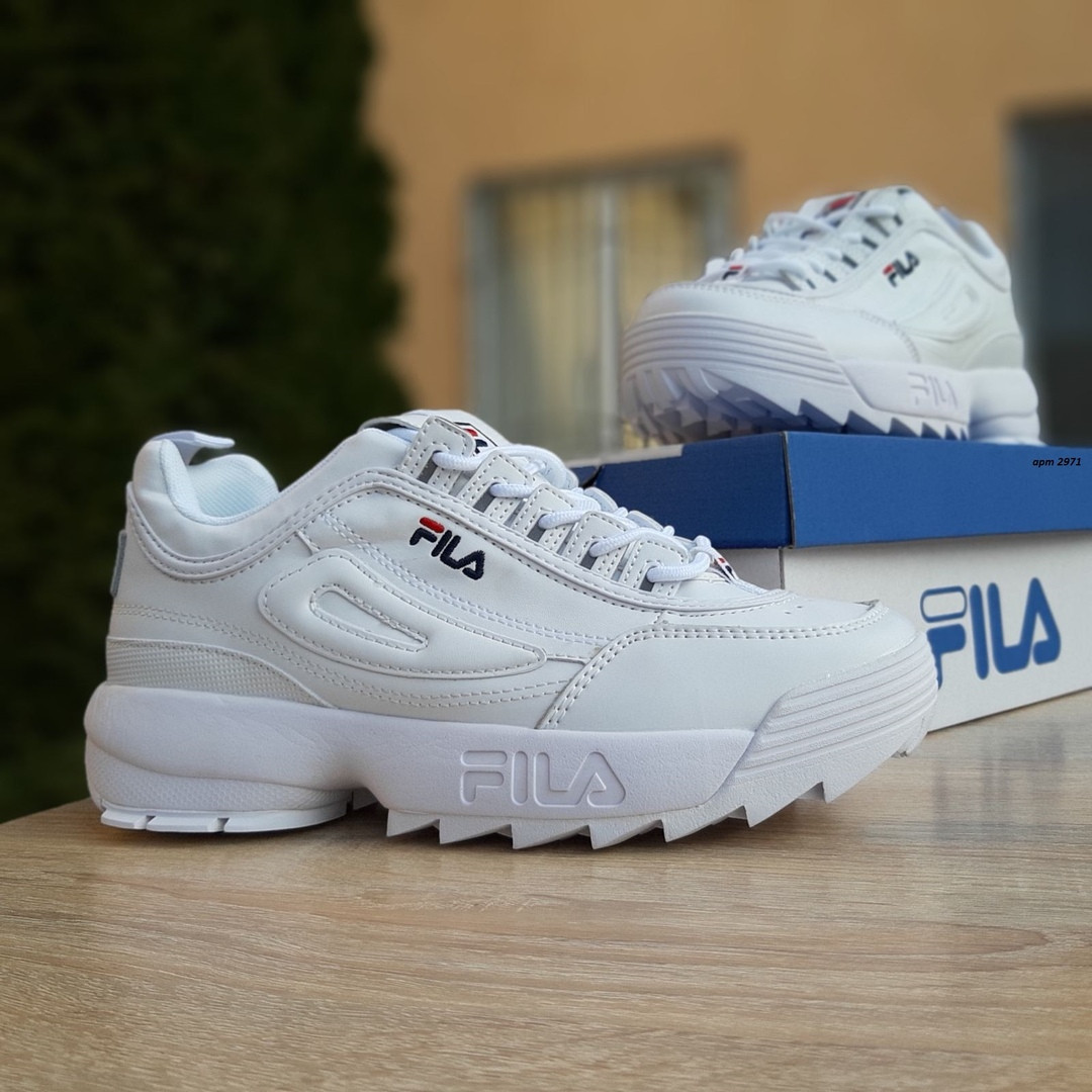 

Женские кроссовки Fila Disruptor 2 (Фила Дизраптор), белые с синим, код OD-2971 37