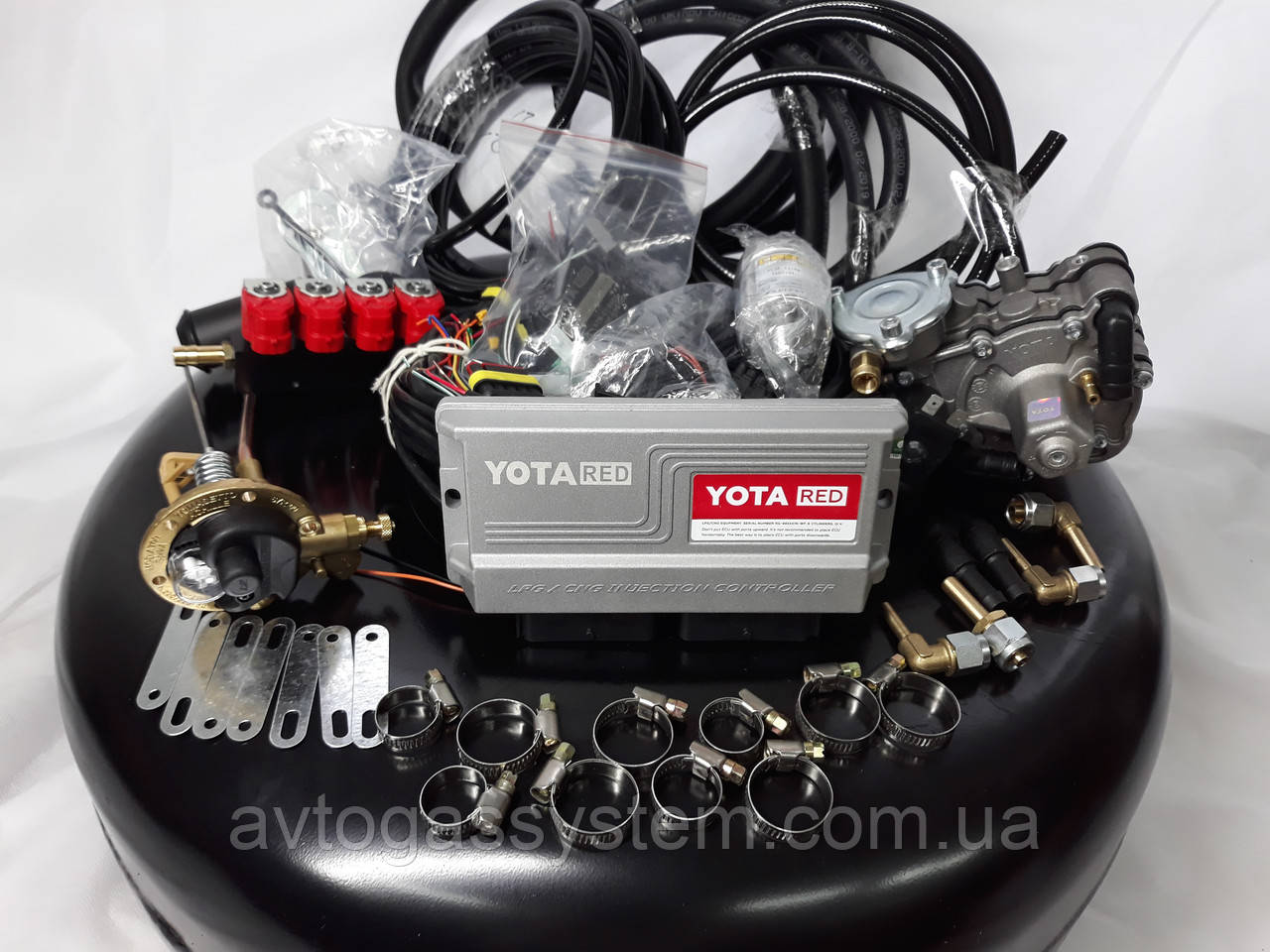 

Комплект ГБО 4 поколения Yota Red/Tomasetto Alaska/форсунки Valtek c баллоном под запаску