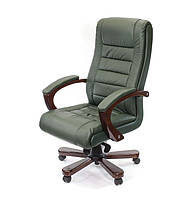 Кресло офисное кожаное OfficeLine Гаспар ЕХ МВ зелёное