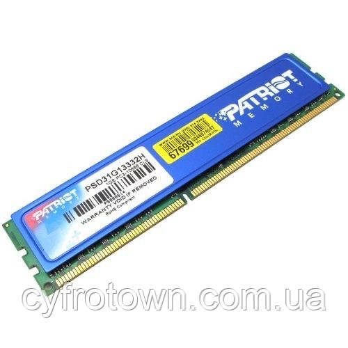 Оперативная память PATRIOT DDR3 1Gb PC3-10600U 1333 MHz intel и AMD ра