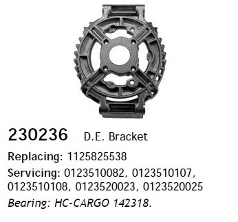 

Передня кришка генератора 230236 Cargo 1125825538 Bosch Mercedes Benz 2.2 CDI