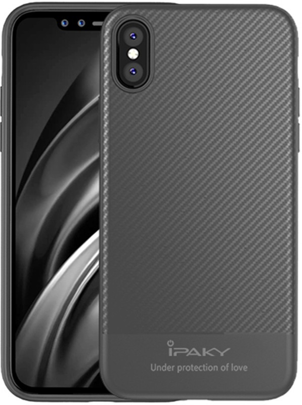 

Чехол-накладка Ipaky Carbon Fiber Series/TPU Case With Carbon Fiber Apple iPhone X Gray, Серый