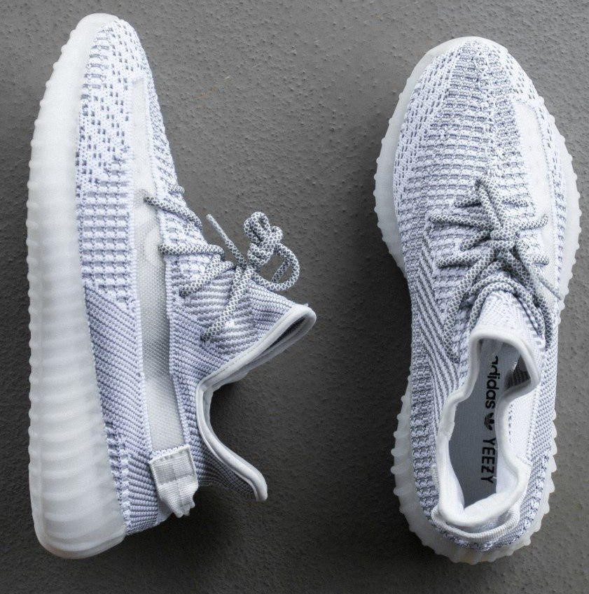 

Кроссовки мужские и женские Adidas Yeezy Boost 350 V2 Reflective на шнурках! 1в1 как Оригинал! ТОП (ААА+) 45, Светло-серый