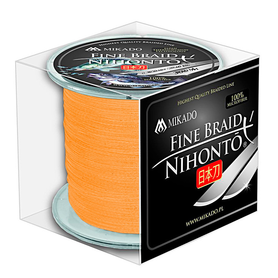 

Шнур Mikado Nihonto Fine Braid 300м (orange) 0.14, Оранжевый