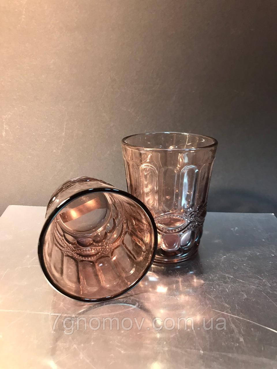 Набор из 6 стаканов из цветного розового стекла Виктори 300 мл