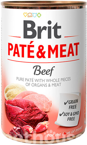 Brit Pate & Meat Dog с говядиной  влажный корм для собак 400г