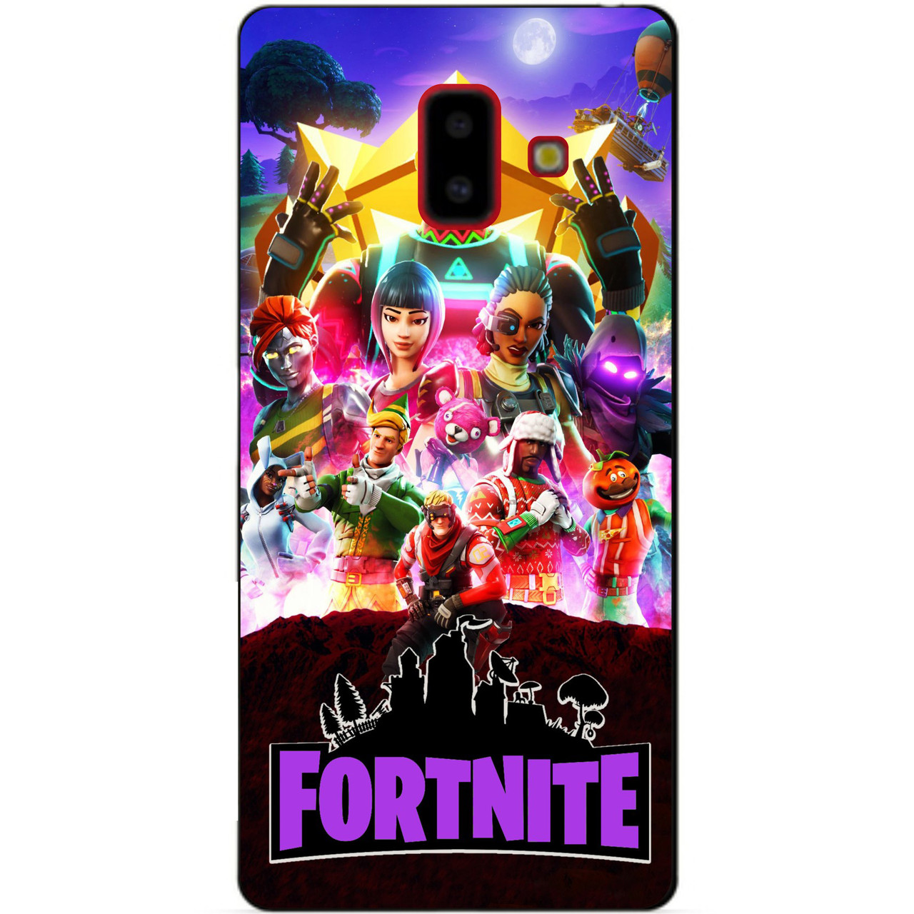 

Силиконовый бампер чехол для Samsung J6 Plus Galaxy J610 с рисунком Fortnite, Разные цвета