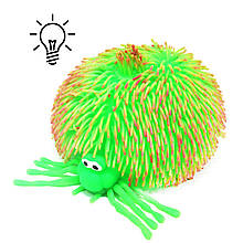 Іграшка антистрес Павук Гігант зі світлом зелений