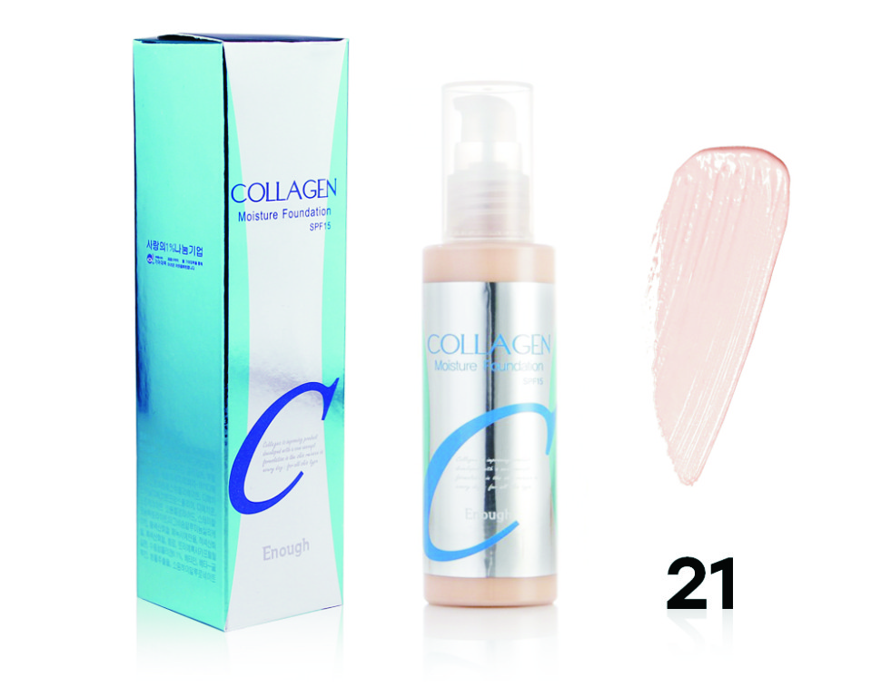 

Увлажняющий тональный корейский крем с коллагеном Enough Collagen оттенок 21