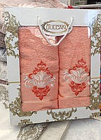 Подарочный набор из 2х полотенец/полотенца в коробке/качественные турецкие полотенца баня+лицо