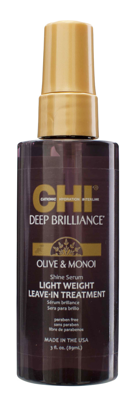 

Легкая несмываемая сыворотка для гладкости и блеска Chi Deep Brilliance Olive & Monoi Deep Shine Serum, 89 мл