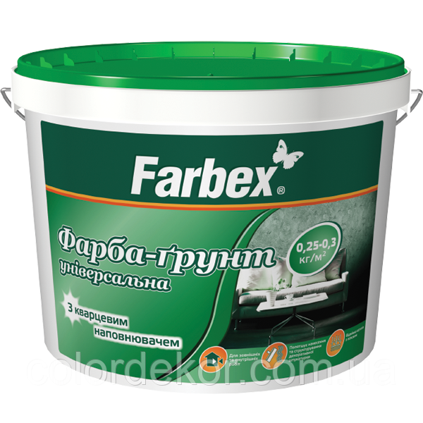 

Краска-грунт универсальная ТМ "Farbex" 14 кг, Белый