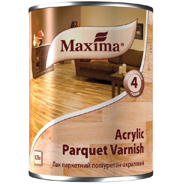 

Лак паркетный полиуретан - акриловый Maxima Acrylic Parquet Varnish Глянцевый 2,5л