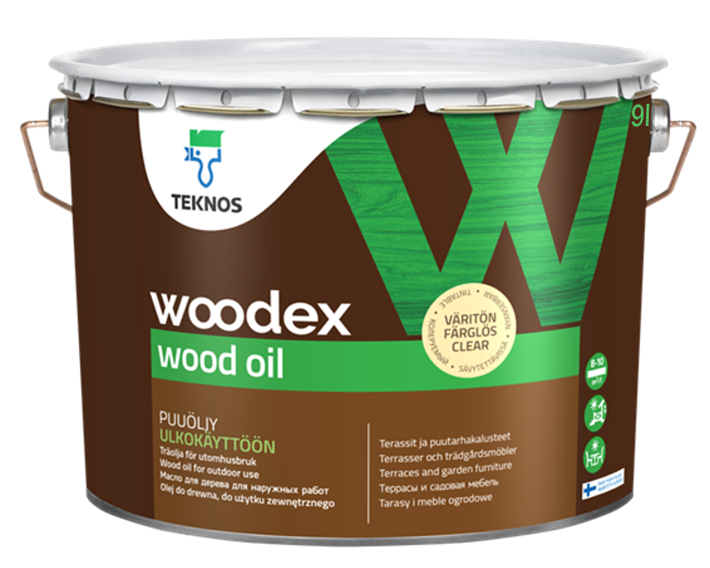 Масло вологозахисні TEKNOS WOODEX WOOD OIL для деревини 9л