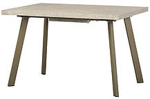 Раскладной стол TM-160 в стиле Лофт, столешница МДФ крема маре, ноги крашенный металл 120-160х80х76Н, фото 2