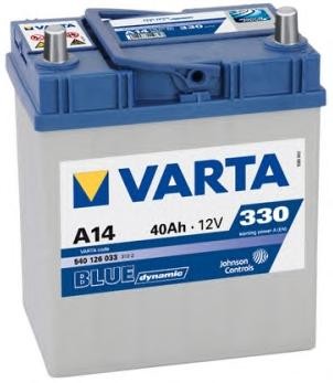 

Аккумулятор 40Ah-12v VARTA BD(A14) (187х127х227),R,EN330