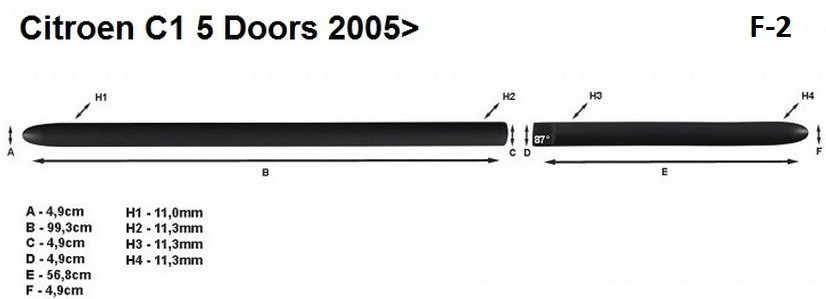 f-2 Молдинги на двері для Citroen C1 5 Dr 2005-2013, фото 5