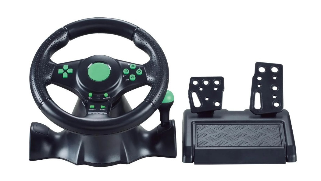 Джойстик руль игровой 3 В 1 Vibration Steering Wheel PS2/PS3/PC USB с виброотдачей, фото 2