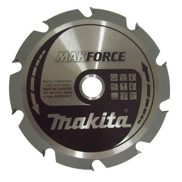 

Пильний диск Makita MAKForce 165 мм 10 зубів (B-08159)