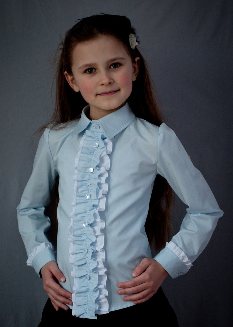 

Школьная нарядная блузка "Свит блуз" мод. 2050 голубая