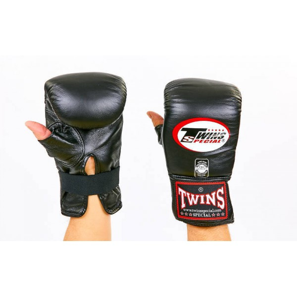 

Снарядные перчатки кожаные TWINS, Черный