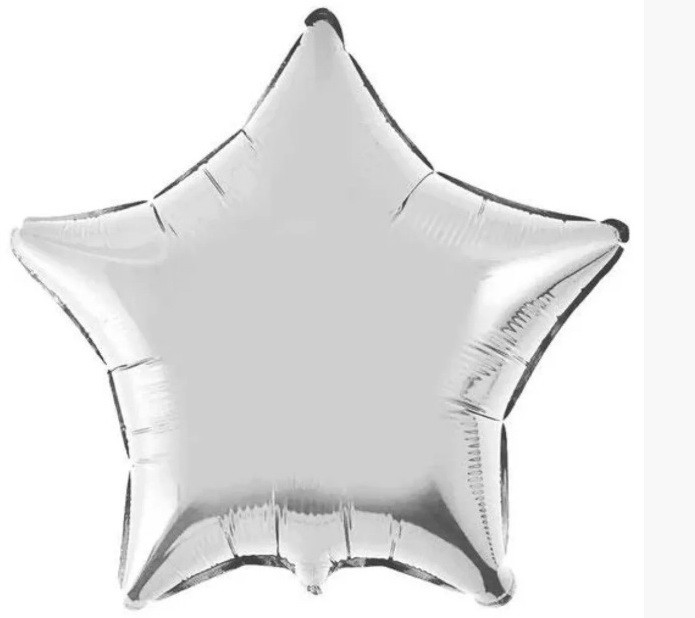 Фольгована кулька зірка срібний 10" Китай
